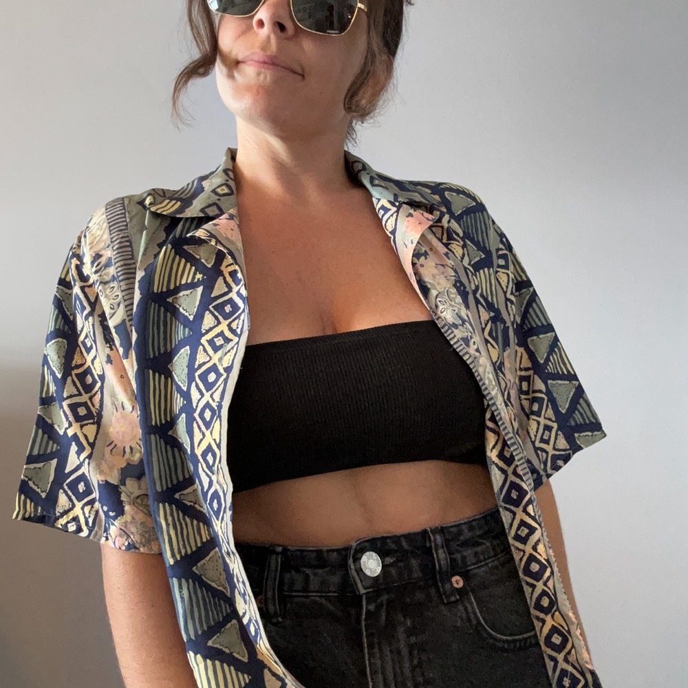 Vintage silk button down shirt